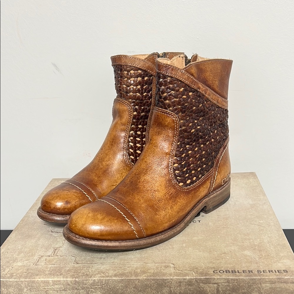 BED|STU Tan Leather Ankle Boots
